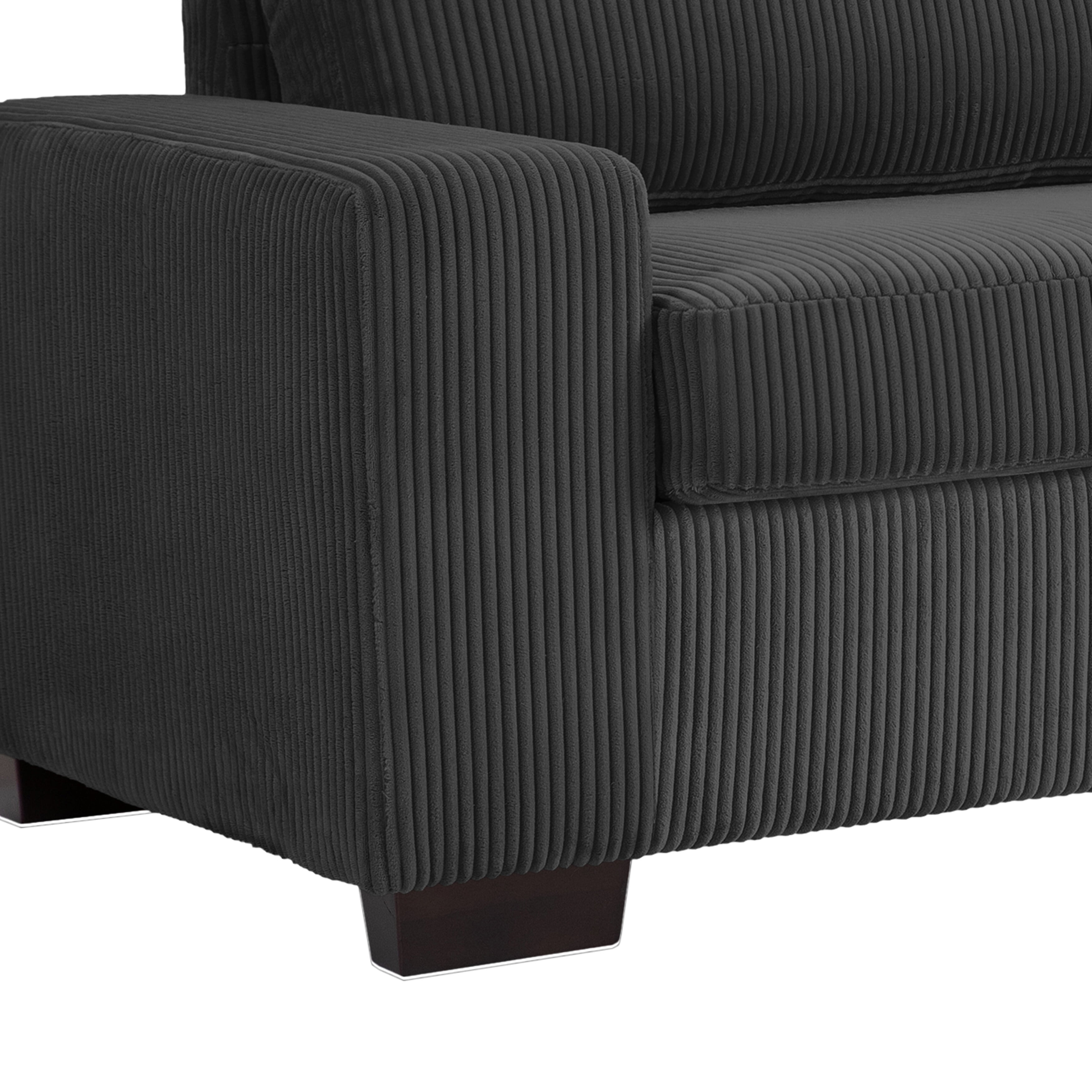 UIXE 80 Inch Loveseat Sofa Couch, Modern Comfy Upholstered 3-Seater Couches for Living Room, Wide Track Armrest Sofa Luxury Solid Wood Indoor Furniture, Corduroy Gray