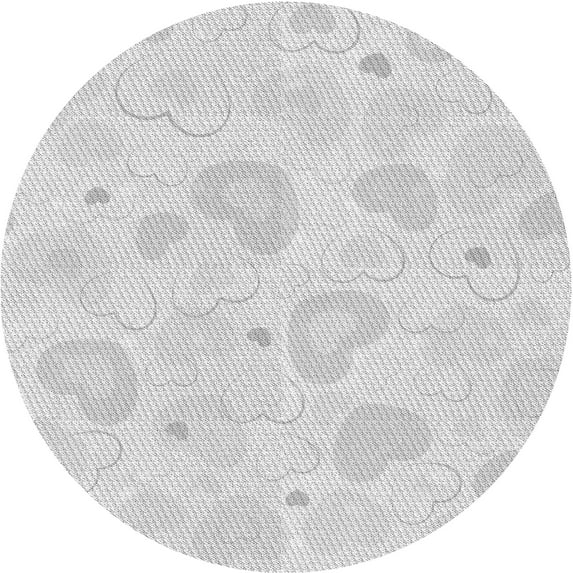 Ahgly Company Machine Washable Indoor Round Transitional Gray Cloud Gray Area Rugs, 3' Round