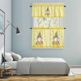 thumbnail image 6 of Honey Gnome Kitchen Curtains Valances and Tiers Set of 3 Watercolor Honey Bees Floral Yellow Plaid Tier Curtains and Valance with Rod Pocket for Small Windows, 27.5"x24", 6 of 9