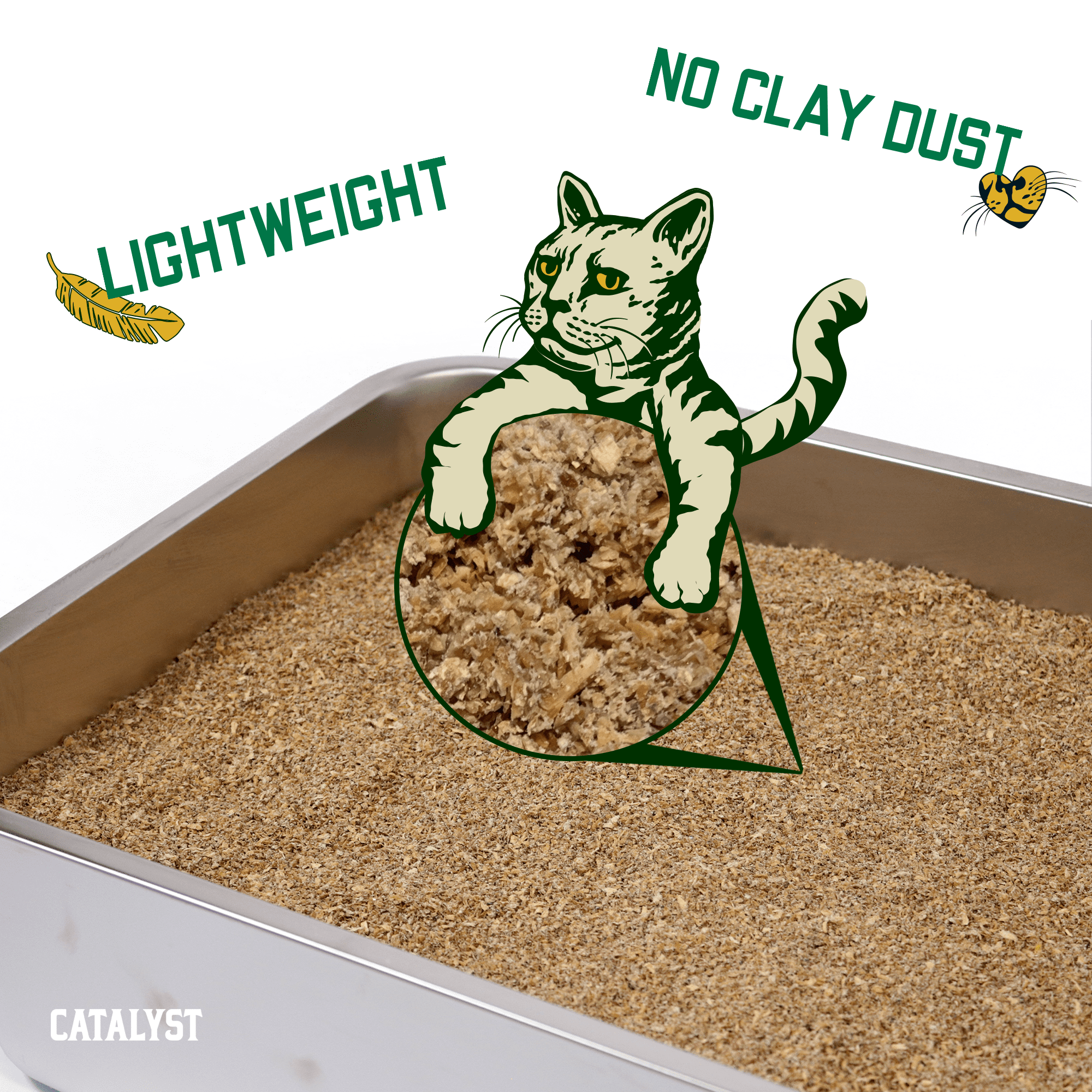 Catalyst Pet Softwood Natural Clumping Cat Litter, Original Formula, 34lb