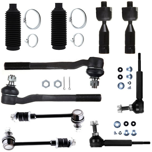 SCITOO 10pcs Suspension Kit Sway Bar Links Inner Outer Tie Rod Ends w/Steering Boots Fit For 1996-2002 For Toyota 4Runner