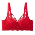 thumbnail image 1 of PEASKJP Soutien-Gorge Rembourré pour Femmes Confort Sans Coutures Sans Armatures Extensible Soutien-Gorge de Sport, Rouge 38, 1 of 3