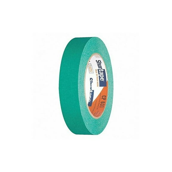 Masking Tape, 24 mm W x 55 m L, 4.9 mil Thick, Green, Rubber Adhesive, 36 PK