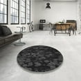 thumbnail image 4 of Ahgly Company Machine Washable Indoor Square Transitional Midnight Gray Area Rugs, 4' Square, 4 of 7