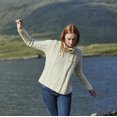 thumbnail image 7 of Aran Woollen Mills Women’s Aran 3 Button Wool Sweater – Natural, Small, 7 of 7