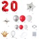 thumbnail image 2 of Kit de globos, 44 unidades, láminas de látex rojas para cumpleaños número 20, 2 of 2