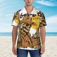 thumbnail image 5 of Uemuo Skull Cowboy Printed Regular Fit Short Sleeve Casual Hawaiian Shirt for Men,Aloha shirt,Tropical shirt,Floral print shirt,Vacation Beach shirt-3X-Large, 5 of 9