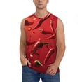 thumbnail image 2 of Fotbe Men's Floating Red Chili Peppers Print Men's Sleeveless Muscle Tank Tops Casual T-Shirts for Gym Workout Beach-3X-Large, 2 of 8