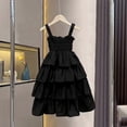 thumbnail image 3 of ATOGUTA Girls Beach Dresses Flowy Dresses A-line Sundress for Girls Casual Beach Wedding Dress Size 5T-13, Black, 3 of 6