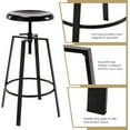 thumbnail image 3 of Brage Living Industrial Bar Stools Set of 2, Adjustable Swivel Four Legged Round Metal Barstools, Black Backless Counter Height Bar Chairs, 3 of 7