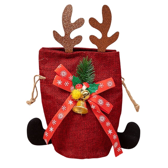 Christmas Doll Bag Christmas Eve Bag Mini Doll Bag With Drawstring Christmas Candy Shaped Bag Reusable For Children's Holiday Party Packaging Solid Wrapping Paper Christmas Valentines Wrapping Paper