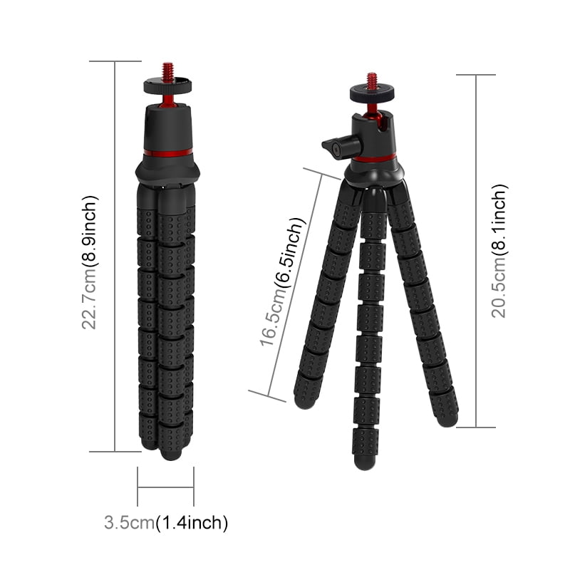 QKOO Mini Octopus Flexible Tripod Holder with Remote Control for SLR Cameras, GoPro, Cellphone