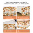 thumbnail image 6 of Thanksgiving Pumpkin Bed Skirt Queen Size 16 Inch Drop, Maple Leaves Retro Letter Texture Wrap Around Dust Ruffle Bedskirts, Wrinkle & Fade Resistant Easy Fit Bedskirt with Adjustable Elastic, 6 of 8