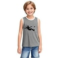thumbnail image 6 of BLTIBY 2025 Girls Boys Tank Top Summer Sleeveless Funny T Shirt for Teen Infant Toddler Printed Round Neck Fashion Casual Tee Blouse Gray 6-7 Years, 6 of 6