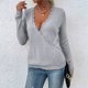 thumbnail image 2 of Gibobby Sueter para mujer invierno punto Cárdigan de suéter de encaje con cuello en V suelto de otoño invierno para mujer(Gris,M), 2 of 5