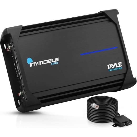 Pyle 1-Channel Class D Monoblock Amplifier, 2000W Max MOSFET Car Amplifier with Bluetooth Audio, Bass Boost, Remote Control & Protection Circuits