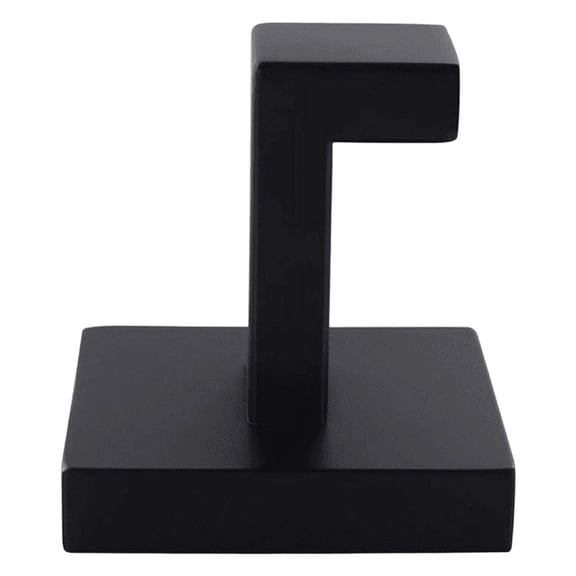 Heavy Duty Stainless Steel Towel Hooks, Wall Mounted Square Robe Hooks for Bathroom, Kitchen, Bedroom, Hotel, Closet, Black Matte Wall Hand Towel Holder, 2.5 Inch, 1 Pack,Black