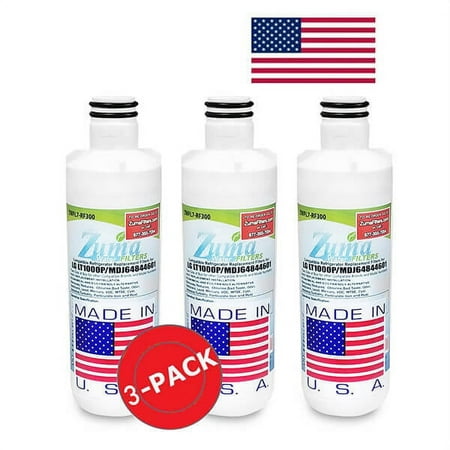ZUMA Brand , Water and Ice Filter , Model # ZWFL7-RF300 , Compatible with LG® Lt1000pc - 3 Pack - Made in U.S.A.