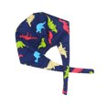 thumbnail image 3 of Dinosaurs Printed Strappy Hat Cotton Adjustable Dustproof Reusable Working Caps (Free Size), 3 of 9