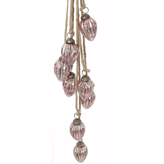 Mercury Glass Ornaments, Cluster Mini Glass Ornaments, Pink