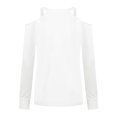 thumbnail image 5 of Blouse Ample à Manches Longues et Col en V pour Femme, Imprimé Électrocardiogramme d'Automne, Épaules Dénudées, 5 of 5