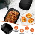thumbnail image 4 of JUNZHIDAO Kitchen Air Fryer Silicone Liners for Ninja SL401 Double Stack XL 2-Basket Air Fryer (1pcs, Black A), 4 of 7