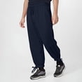 thumbnail image 7 of Yaoyar Men's Casual Cargo Pants with Drawstring Detail and Elastic Ankle Cuff Solid Color Elastic Waist Cropped Length for Seasonal Wear Trousers,XXL,Navy, 7 of 7