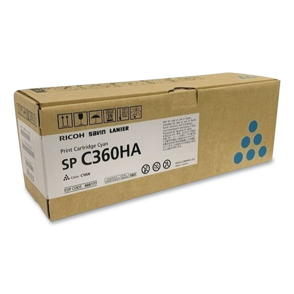 Ricoh SP C360HA Toner Cartridge Cyan 408177