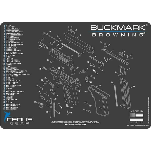 Edog Browning Buckmark Cerus Gear Schematic Exploded View Heavy Duty Pistol Cleaning 12x17 Padded Gun Work Surface Protector Mat Solvent Oil Resistant Walmart Com