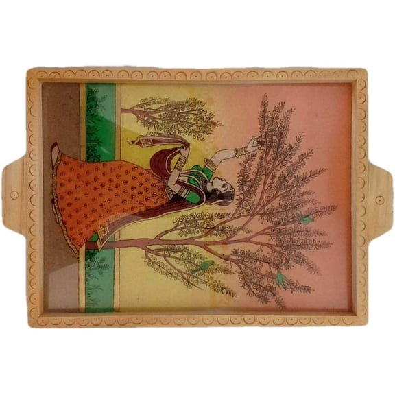 India Meets India Handicraft Wooden Serving Tray Serving Platter, Best Gifting, Made By Awarded Indian Artisan
