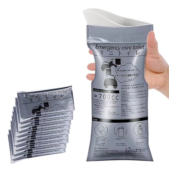 GoXteam Disposable Emergency Urinal Bag, 12 Pack Portable Camping Pee Bags, Travel Pee Bags, Traffic Jam Emergency Portable Urine Bag for Men Women Kids Children Patient