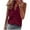Wine, variant on Aboser Ruffle Tank Tops for Women Dressy Casual Sleeveless Tunics Work Office Blouses Plus Size Summer Shirts Solid V Neck Tunic Tees