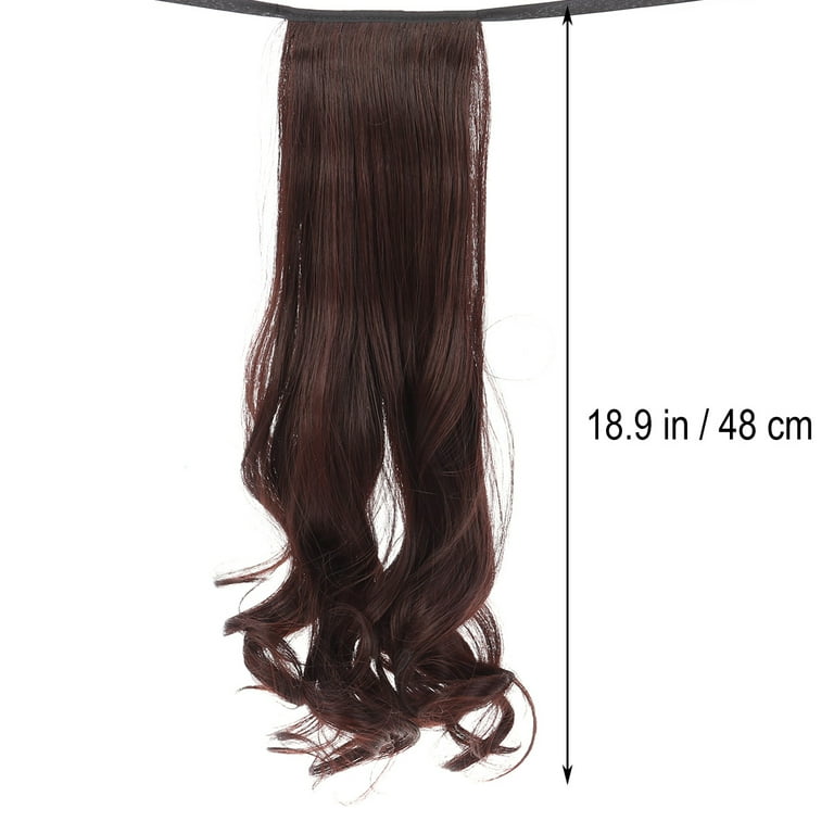 Ribbon Curly Wig Dark Brown Draw String Ponytail Hair Extension Long High Temperature Fiber 144 Cm Walmart