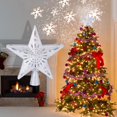 thumbnail image 4 of GHSDFBB Christmas Tree Topper with 3D Glitter Adjustable Rotating White Snowflake Projector Lights,Lighted Star Christmas Tree Topper for Christmas Tree Decorations (Silver), 4 of 7