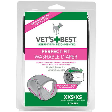 Vet's Best Perfect Fit Washable Female Dog Diaper XXS/ XS, 1 (Best Female Dog Names Of All Time)