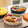 thumbnail image 4 of Hot6sl Home,Garden Candy Box Nut Snack Organizer Melon Dried Fruit Tray with Lid Compartment Double Storage Box Nut and Dried Fruit Organizer Snack Tray for Kitchen and Parties, 4 of 8