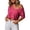 Hot Pink, variant on Womens Off Shoulder Crop Top Summer Casual V-Neck T-Shirts Short Sleeve Loose Basic Tees Pink 3XL