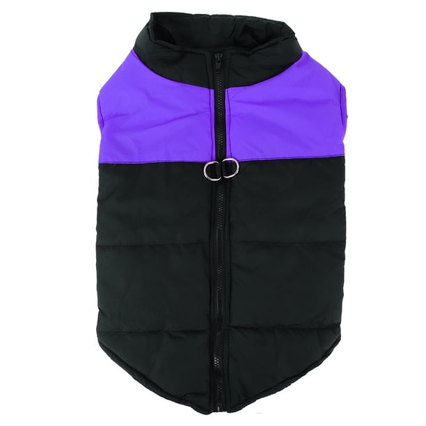 Poliéster púrpura mascota impermeable chaqueta de plumón chaleco ropa espesa abrigo cálido para perros grandes (2XL)