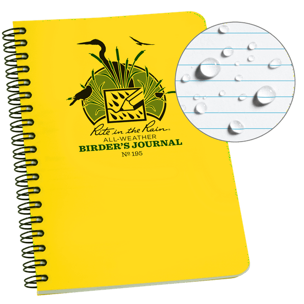 Rite In The Rain Weatherproof Spiral Notebook 4 625 X 7 Yellow Cover Birders Journal No 195 Walmart Com Walmart Com