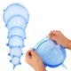 thumbnail image 1 of Juego de 6 tapas elásticas de silicona, duraderas y ampliables, para guardar alimentos, color azul Fokelyi CKCHHDXYB, 1 of 6