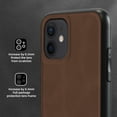 thumbnail image 6 of Nalacover Case for iPhone 12,Slim Luxury Premium PU Leather Non-Slip Grip Shockproof Bumper Anti-Scratch [ with Tempered Glass Screen Protector ] Cases For iPhone 12, Brown, 6 of 8