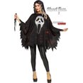 thumbnail image 1 of Ghost Face Poncho à Capuche Design Imprimé Pailleté Costume Adulte OS, 1 of 2