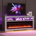 thumbnail image 7 of ARICOEASY Mirrored Fireplace TV Stand for 65+ Inch TV with Crushed Diamond & LED Lights, 7 of 7
