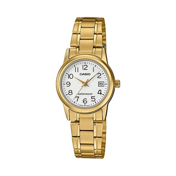 Casio Women’s Gold Analog Watch White Dial Steel Bracelet - LTP-V002G-7B2UDF