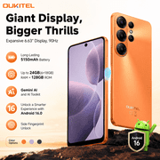  OUKITEL Unlocked Cell Phone Android 16 Mobile Phone 24(6+18virtual)GB + 128GB Globally 6.63" 90Hz Display 5150mAh Value Smartphone 13MP + 5MP Dual SIM Card Daily Phone Easy To Use Backup Phone Gift