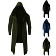 thumbnail image 5 of Men Casual Overcoats Hoodie Long Jacket Cardigan Trench Cloak Cape Coat Outwear, 5 of 10