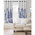 thumbnail image 2 of Navy Blue Pine Tree Blackout Curtains for Bedroom/Living Room, Thermal Insulated Kitchen Curtains, Vintage Watercolor Botanical Grommet Darkening Window Treatment Drapes 42"x63"x2, 2 of 8