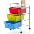 thumbnail image 5 of Rolling Cart Storage Bin 3 Drawes Plastic Drawers With Multicolor, 5 of 6