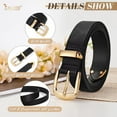 thumbnail image 6 of JASGOOD Women Leather Belt Fashion Belts with Gold Buckle Black, 6 of 10