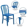 thumbnail image 3 of Bowery Hill Chaise de Salle à Manger en Métal pour Intérieur-Extérieur, Bleu, 3 of 7